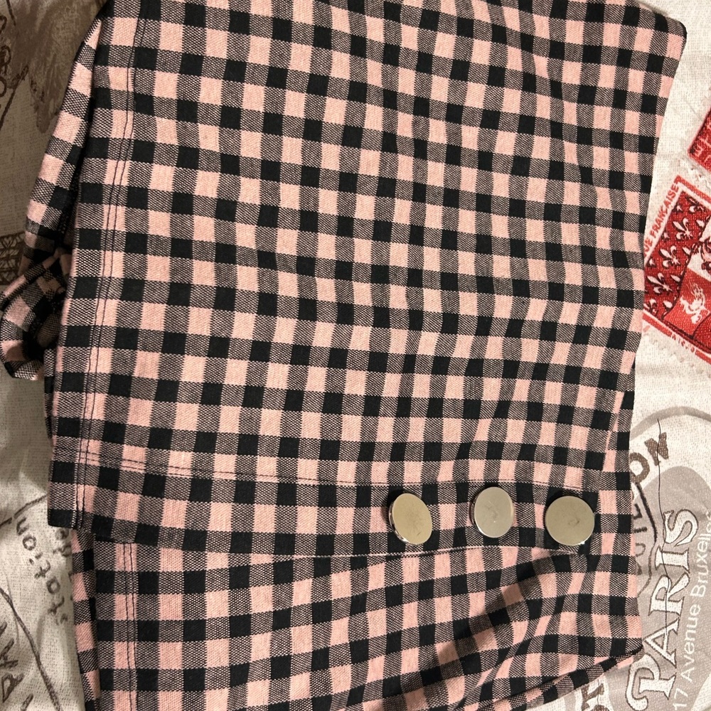 Pink and black plaid skort